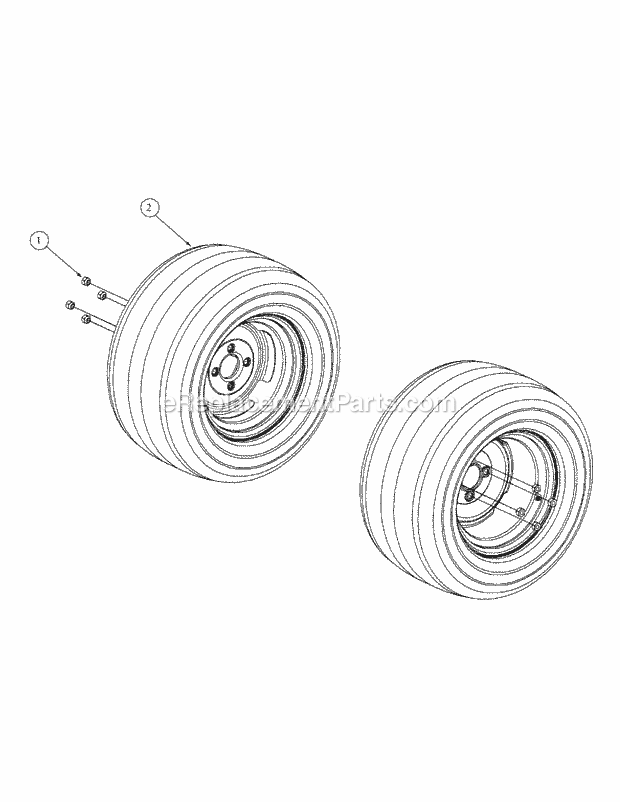 Wheel Assembly Diagram and Parts List for M60-KHEFI 53AB5HEX750 Cub Cadet Sprayer